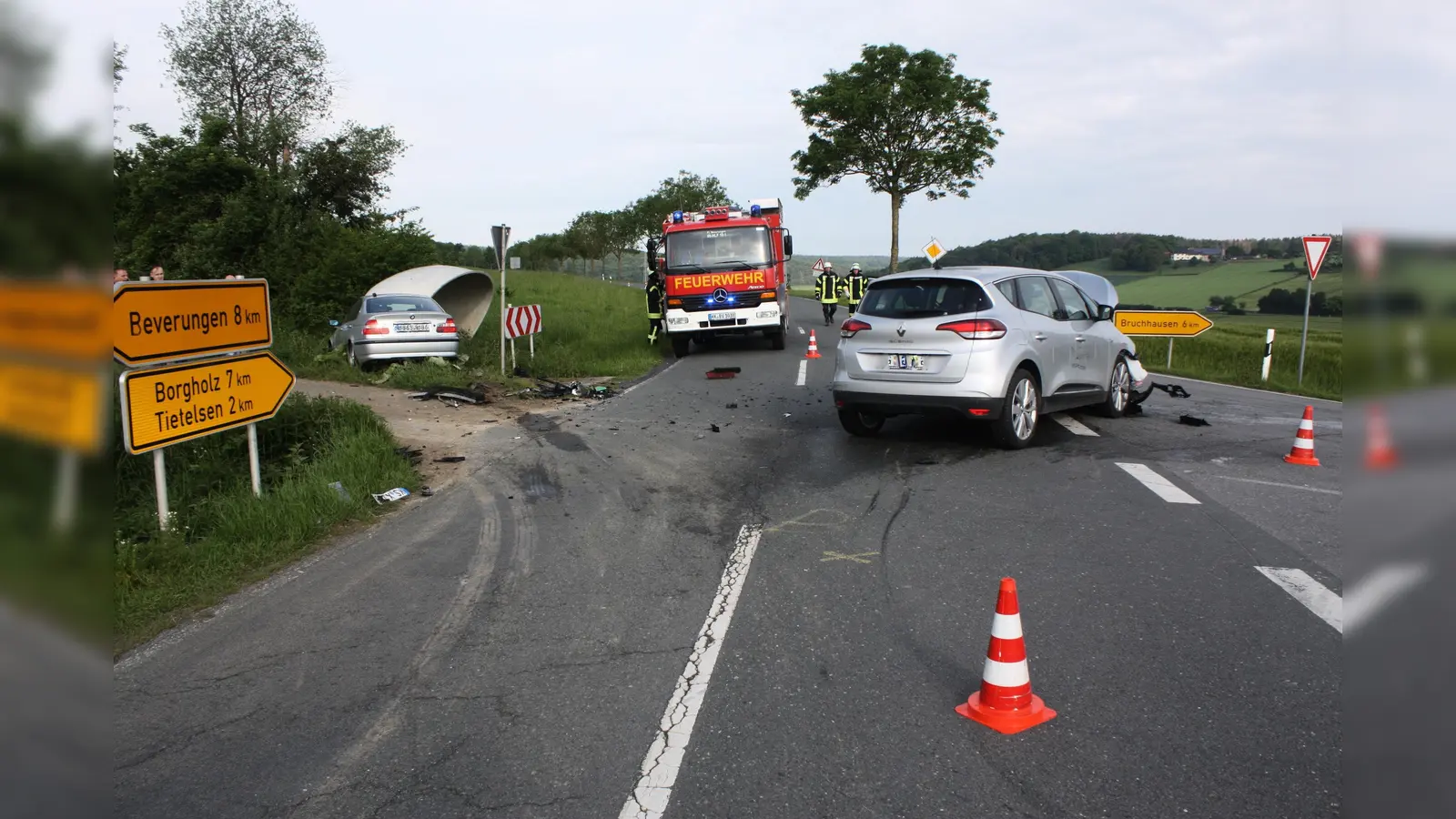 Verkehrsunfall auf der Kreuzung L890/L837. (Foto: Foto: Polizei)