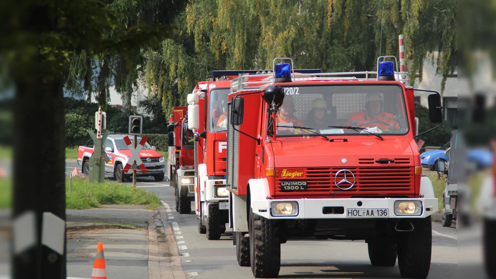 20 Einsatzkräfte aus dem Landkreis Holzminden rücken zur Unterstützung eines Waldbrandes in die Sächsische Schweiz aus. (Foto: privat)