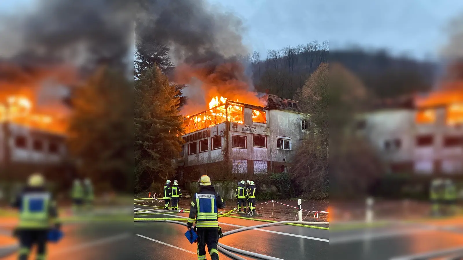 Die Ruine des Berghotel Waldfrieden stand zweimal in Flammen.  (Foto: Kreispolizeibehörde Höxter)